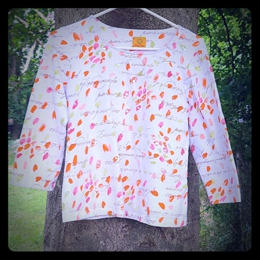 3/10$ Ruby Red Sequins Fall Blouse